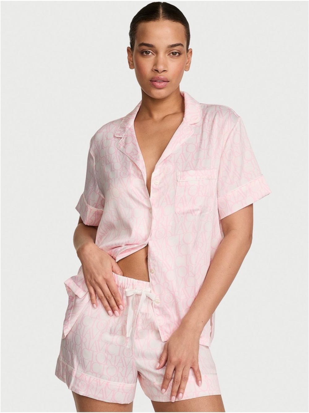 Victoria's Secret Light Pink Short Sleeve Pajama Set